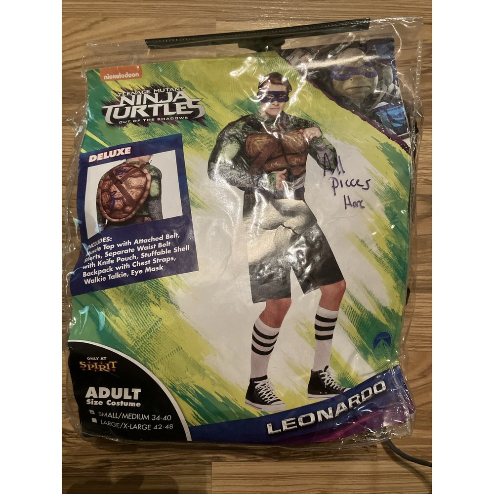 SPIRIT HALLOWEEN MEN DELUXE TEENAGE MUTANT NINJA TURTLES‎ LEONARDO COSTUME S/M
